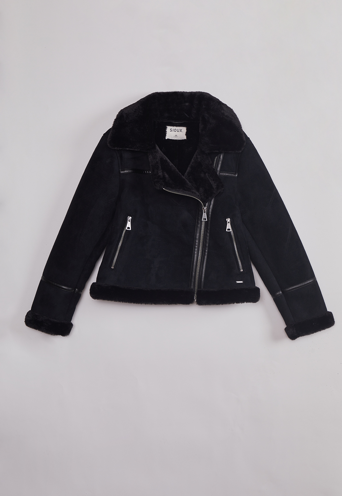 Chaqueta Mujer Aviadora Piel Negro Sioux 1