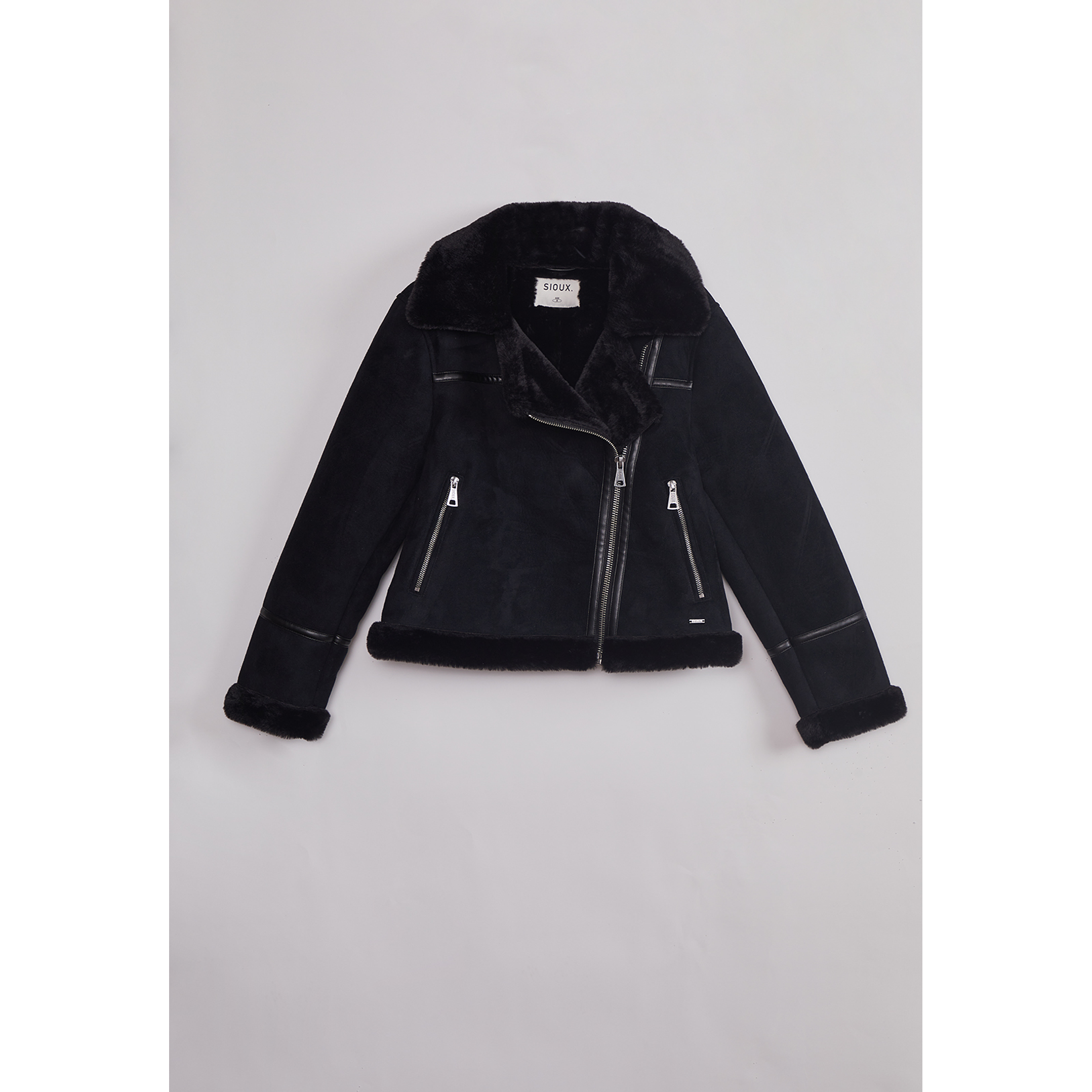 Chaqueta Mujer Aviadora Piel Negro Sioux 1