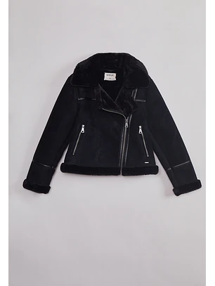 Chaqueta Mujer Aviadora Piel Negro Sioux