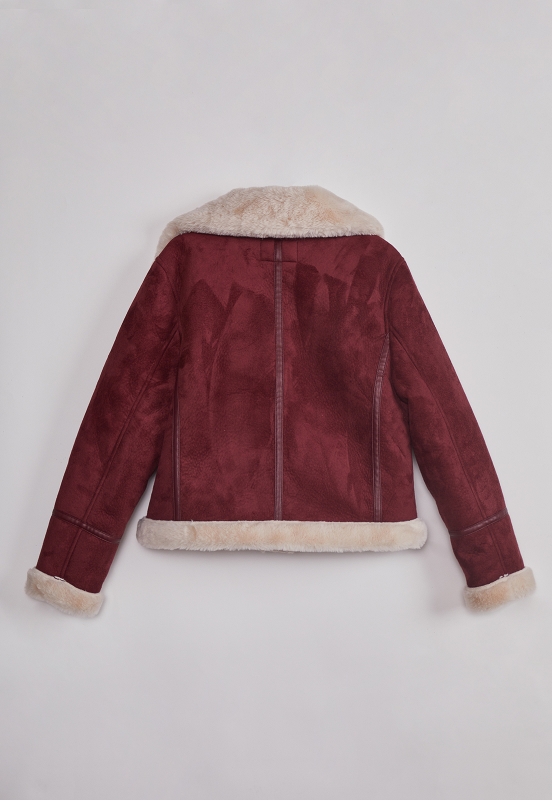 Chaqueta Mujer Aviadora Piel Burdeo Sioux 2