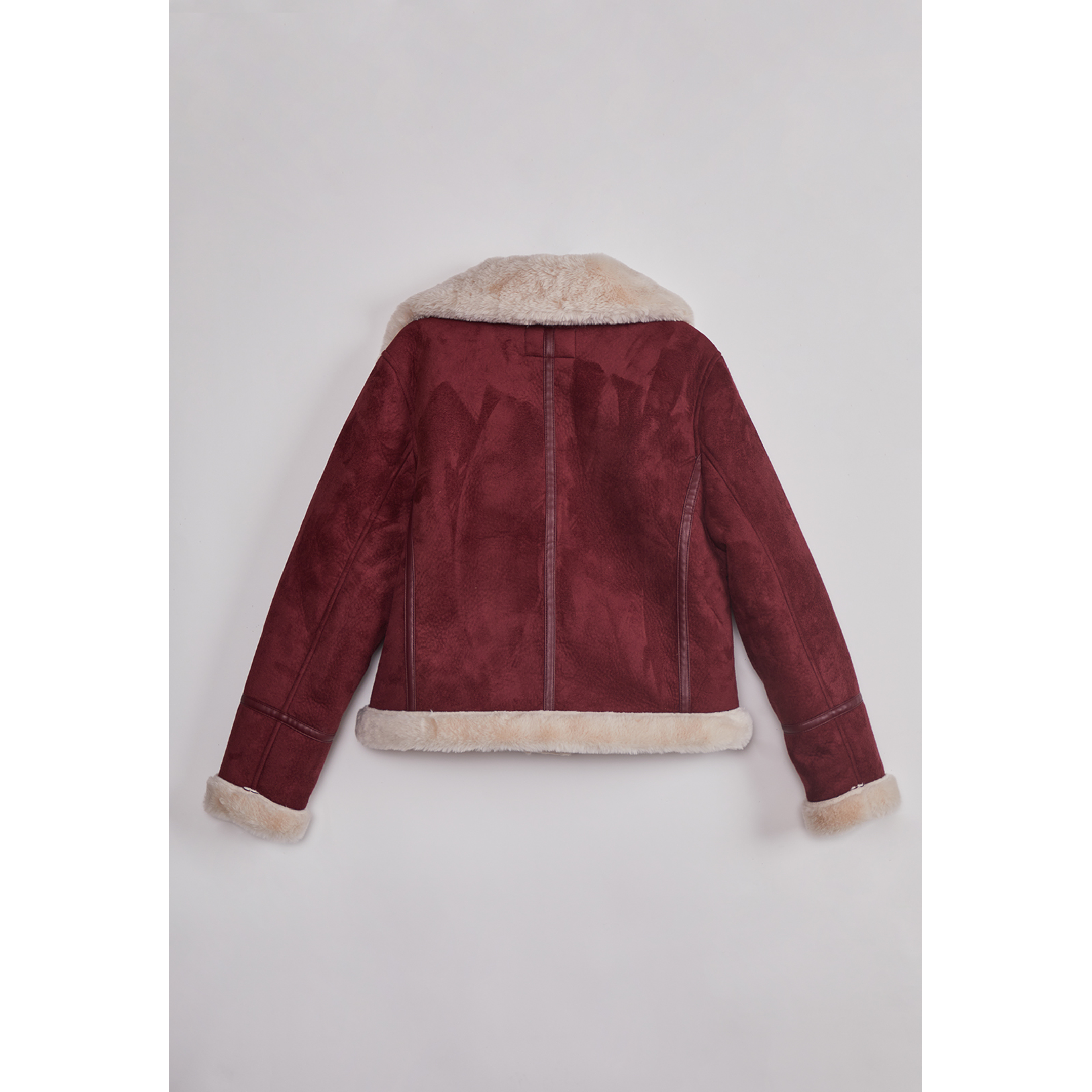 Chaqueta Mujer Aviadora Piel Burdeo Sioux 2