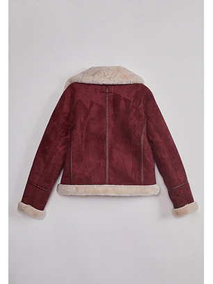 Chaqueta Mujer Aviadora Piel Burdeo Sioux