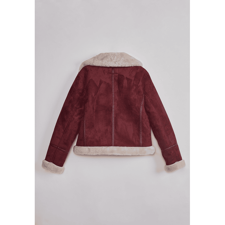 Chaqueta Mujer Aviadora Piel Burdeo Sioux 2