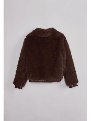 Chaqueta Mujer Detalles Ecocuero Café Sioux