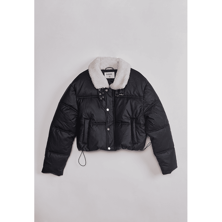 Parka Mujer Cuello Chiporro Negro Sioux 1