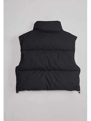 Parka Mujer Sin Mangas Crop Negro Sioux