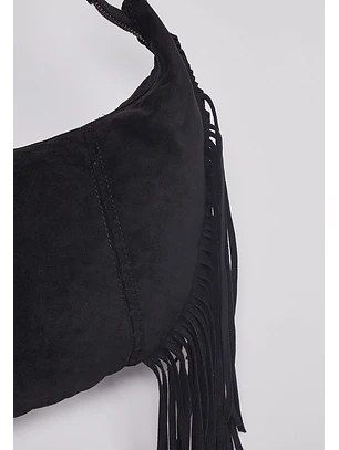 Cartera Flecos Negro Sioux