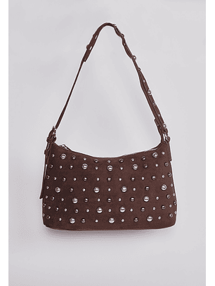 Cartera Gamuza Tachas Café Sioux