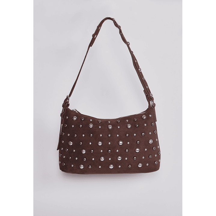 Cartera Gamuza Tachas Café Sioux 1