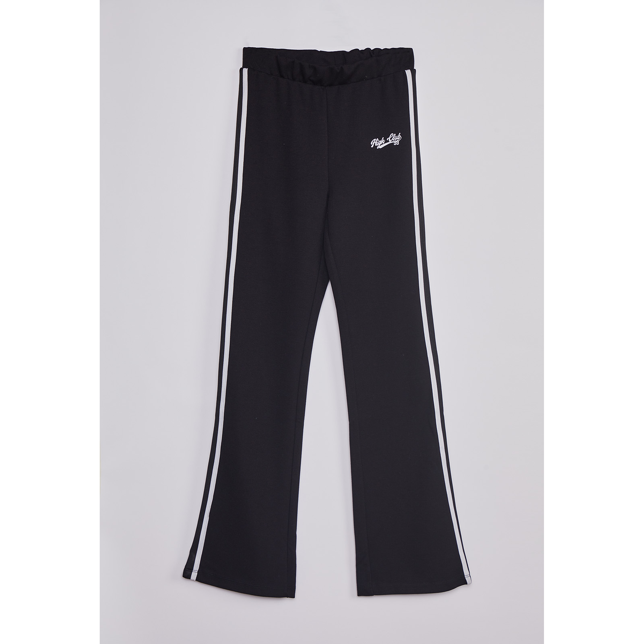 Pantalón Buzo Mujer Flare Banda Lateral Negro Sioux 1