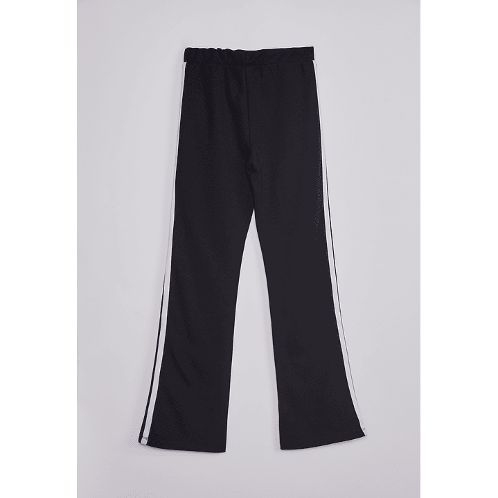 Pantalón Buzo Mujer Flare Banda Lateral Negro Sioux 2