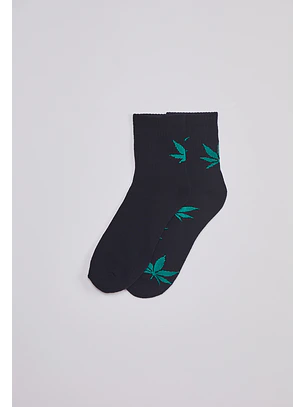 Calcetín Largo Urban Hojas Negro Sioux