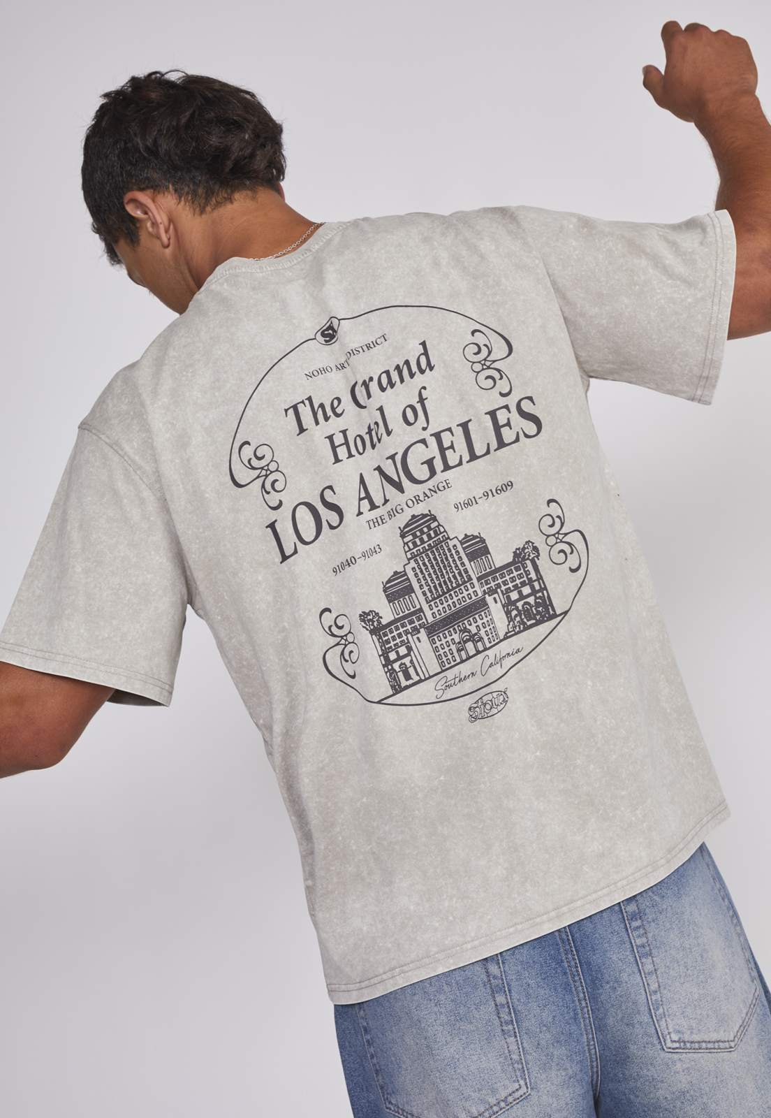 Polera Hombre Relaxed Los Angeles Café Sioux 5