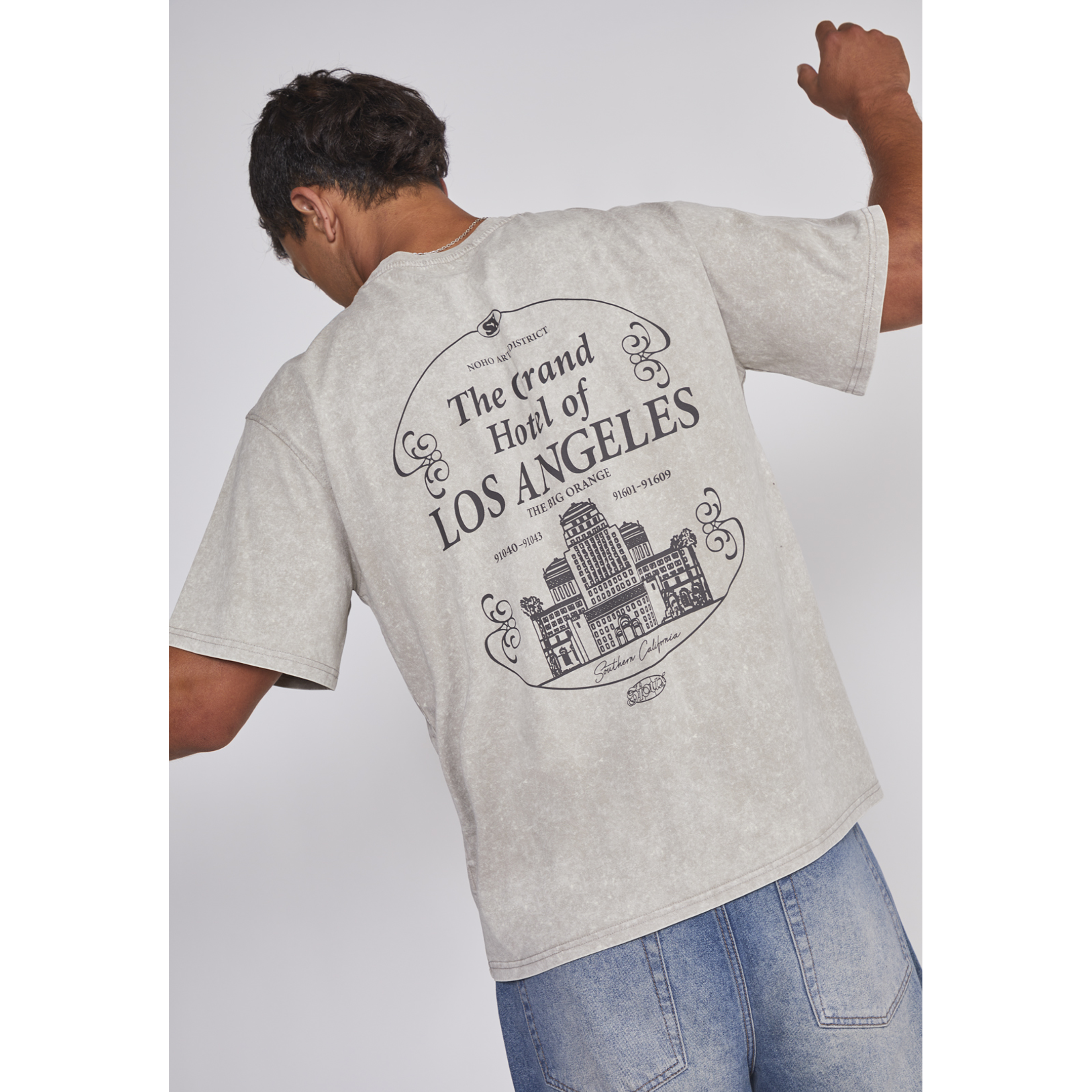 Polera Hombre Relaxed Los Angeles Café Sioux 5