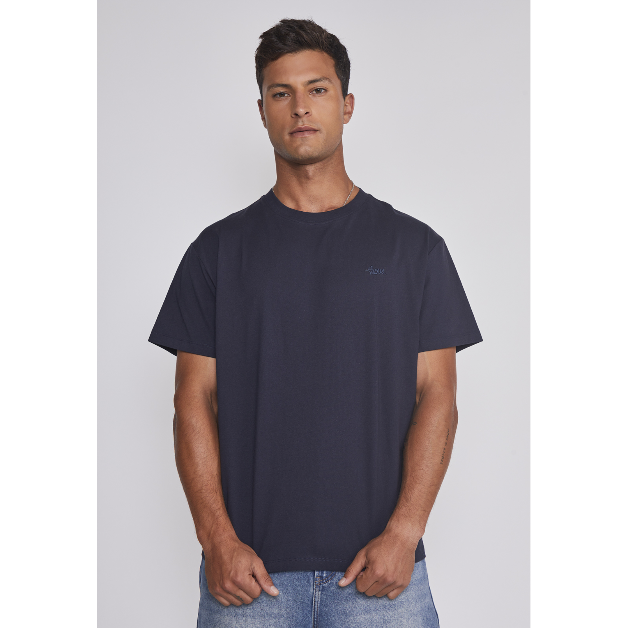 Polera Hombre Basic Azul Sioux 1