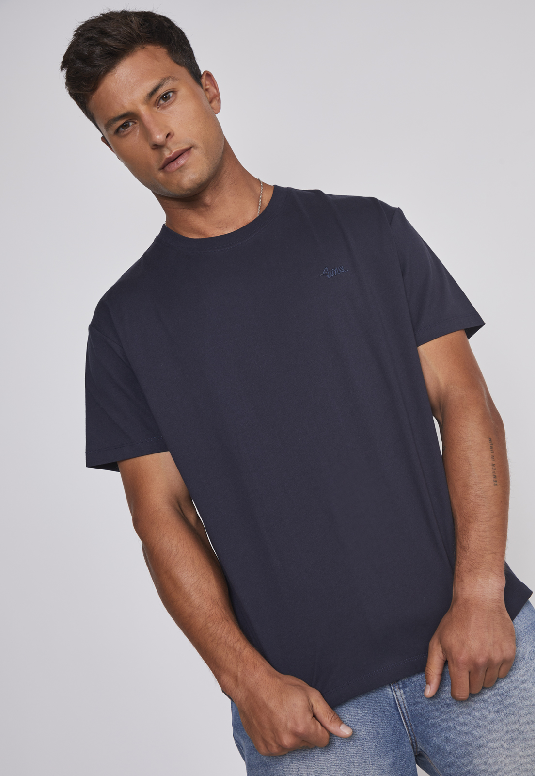 Polera Hombre Basic Azul Sioux 5
