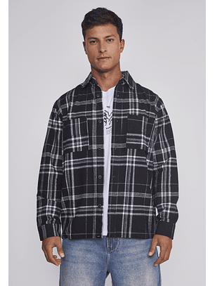 Sobrecamisa Hombre Escocesa Negro Sioux