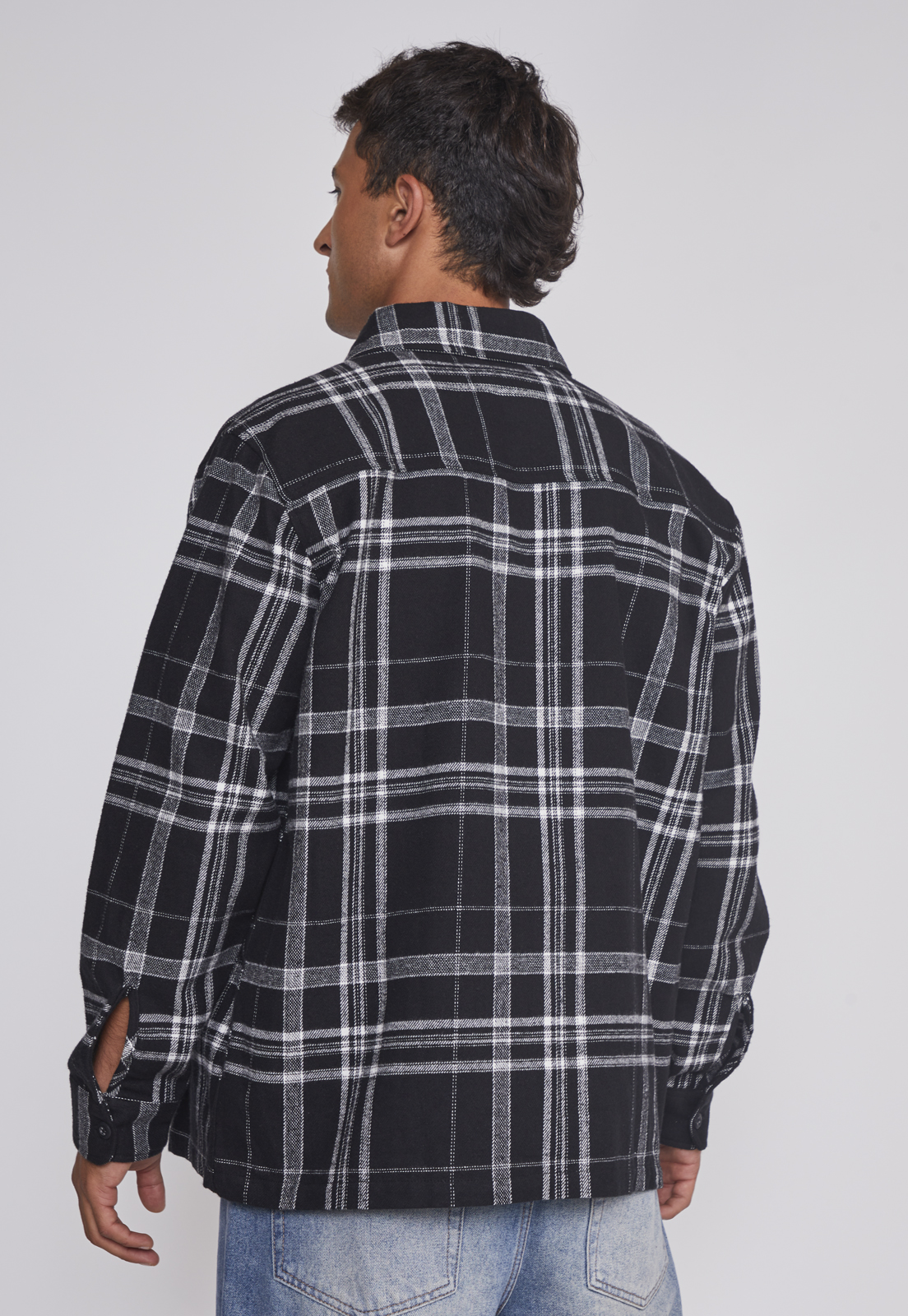 Sobrecamisa Hombre Escocesa Negro Sioux 2