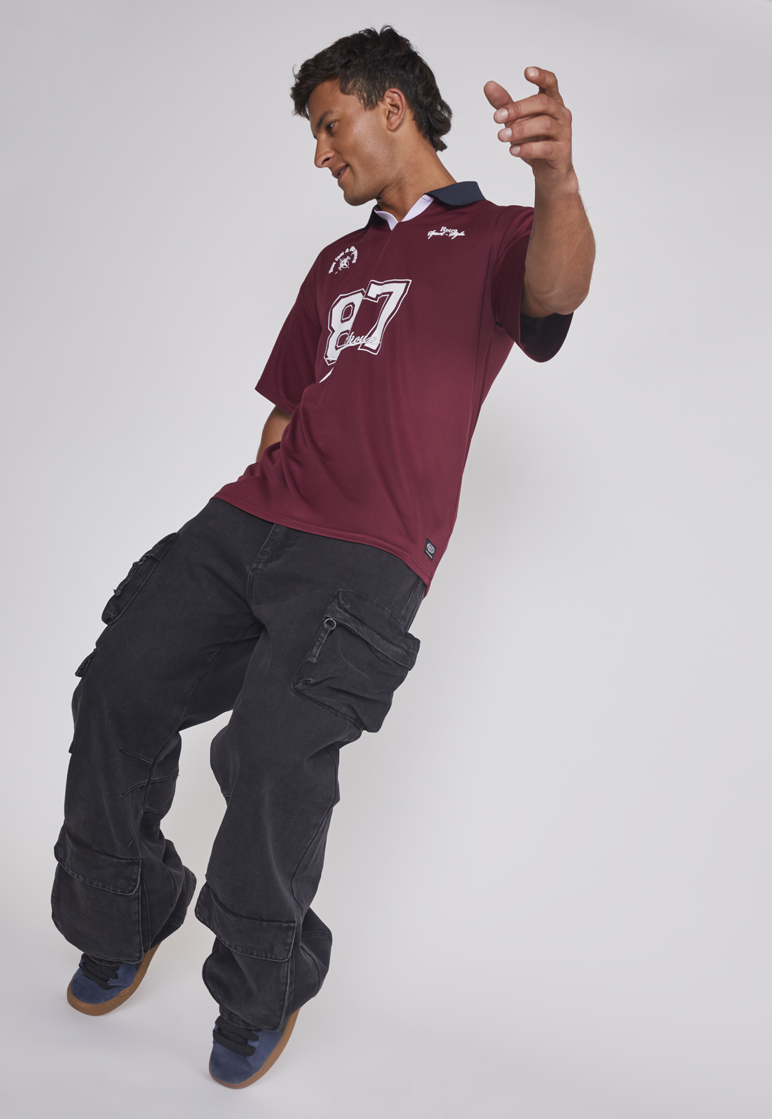 Jeans Hombre Multicargo 3D Cierres Negro Sioux 5