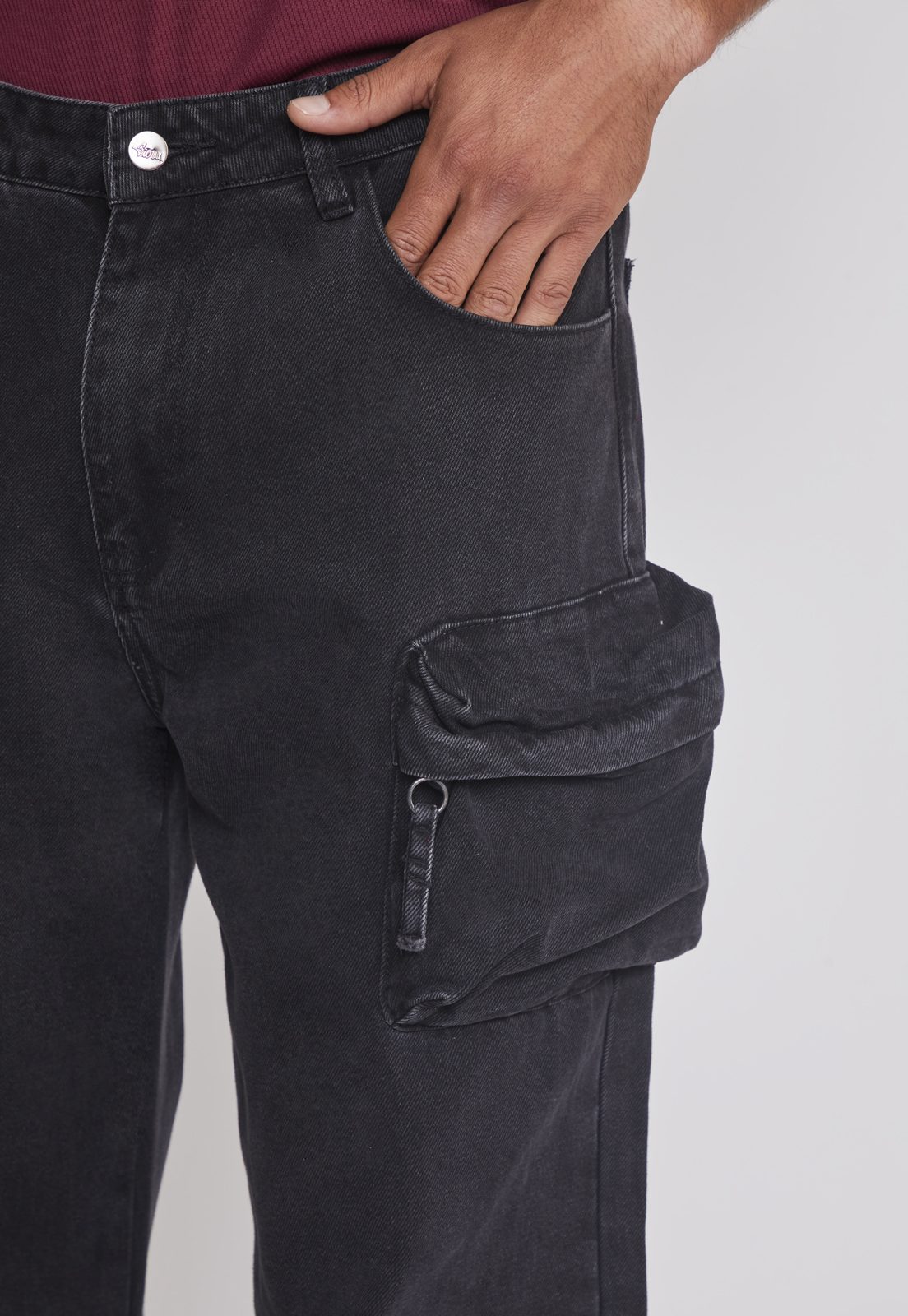 Jeans Hombre Multicargo 3D Cierres Negro Sioux 4