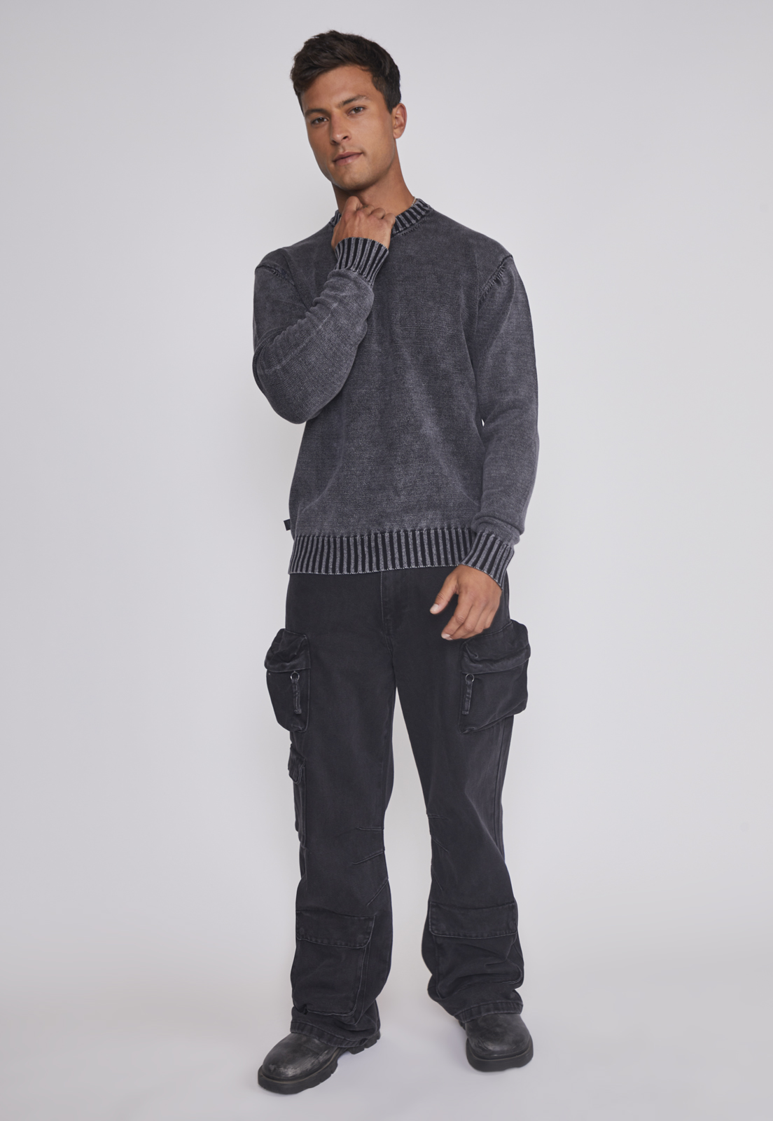 Sweater Hombre Lavado Gris Sioux 3