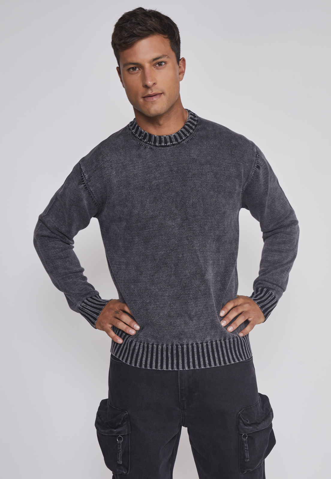 Sweater Hombre Lavado Gris Sioux 1