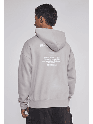 Polerón Hombre Lavado 3D Gris Sioux