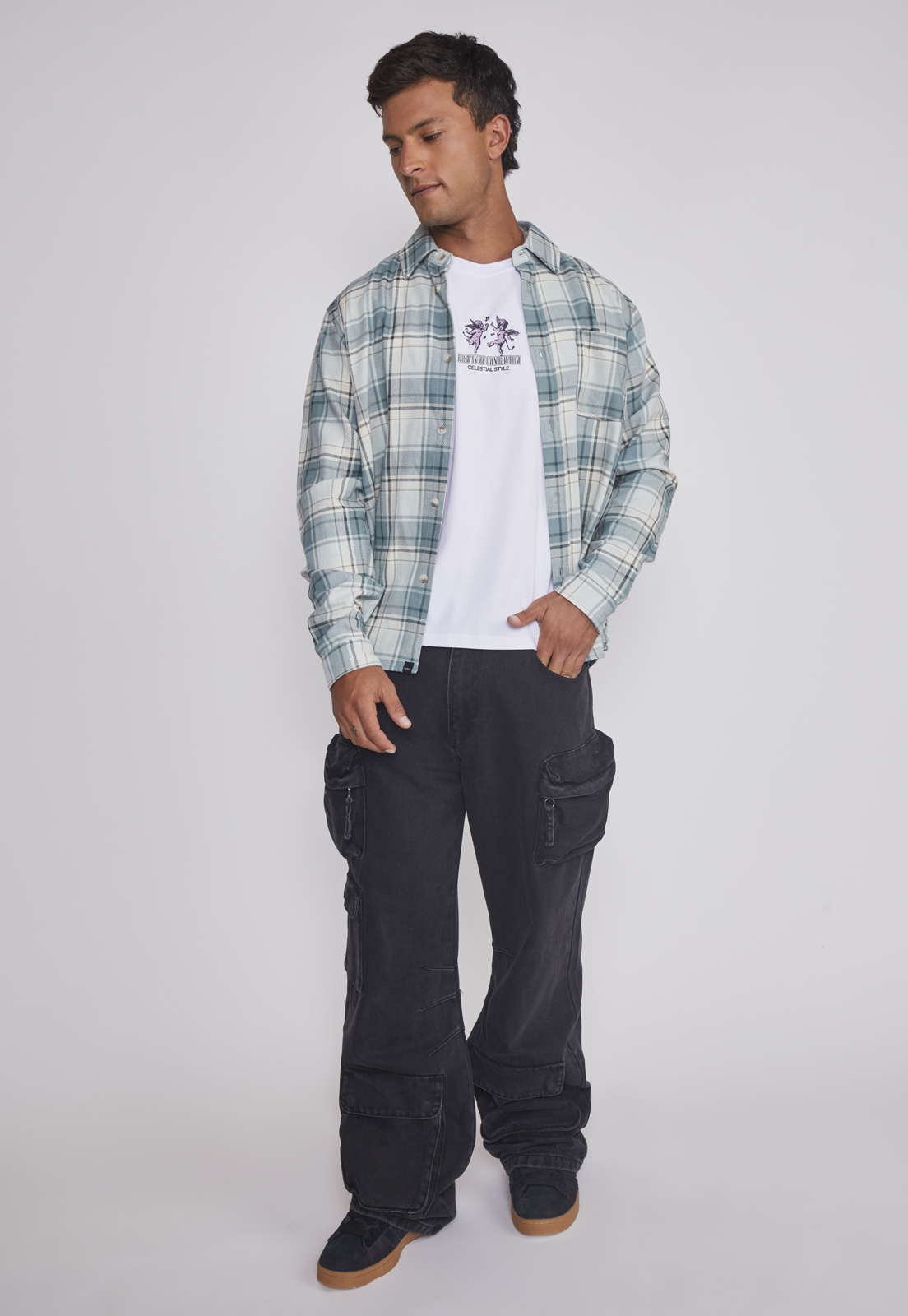 Camisa Hombre Escoces Bolsillo Verde Sioux 3