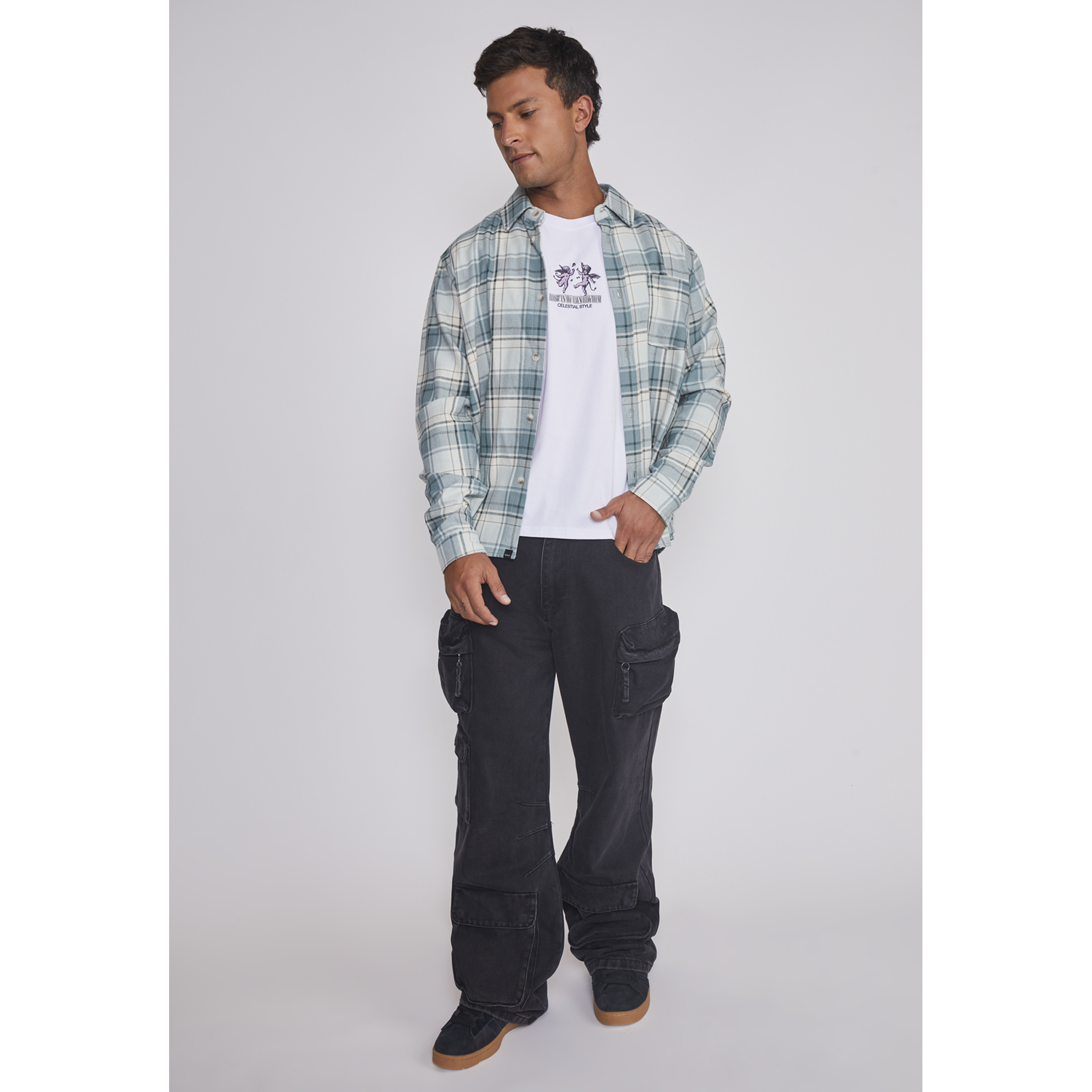 Camisa Hombre Escoces Bolsillo Verde Sioux 3