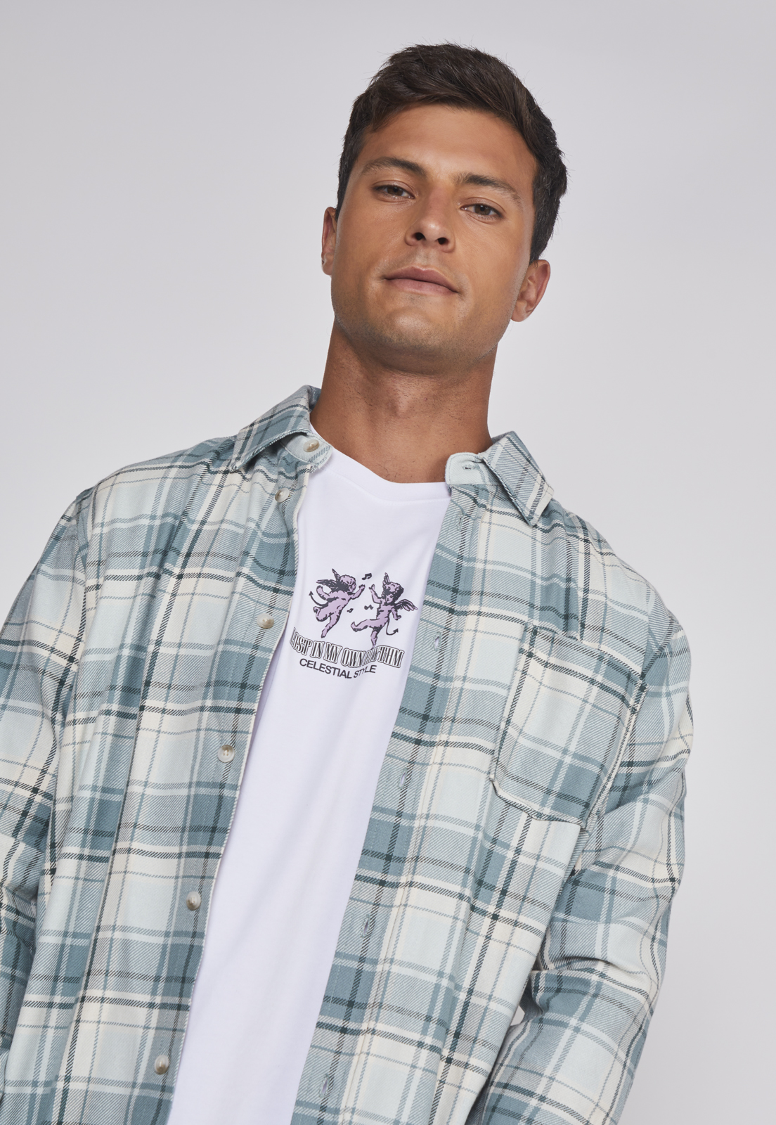 Camisa Hombre Escoces Bolsillo Verde Sioux 4