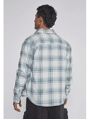 Camisa Hombre Escoces Bolsillo Verde Sioux