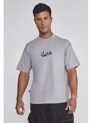 Polera Hombre Bordado Gris Sioux