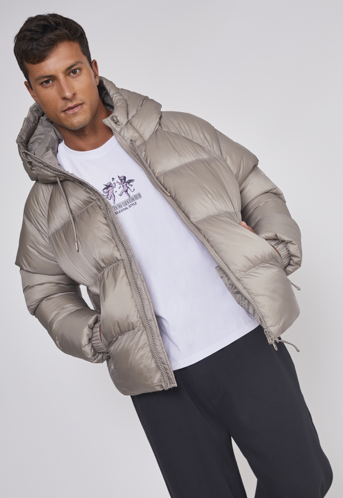 Parka Hombre Puffa Pluma Beige Sioux 5