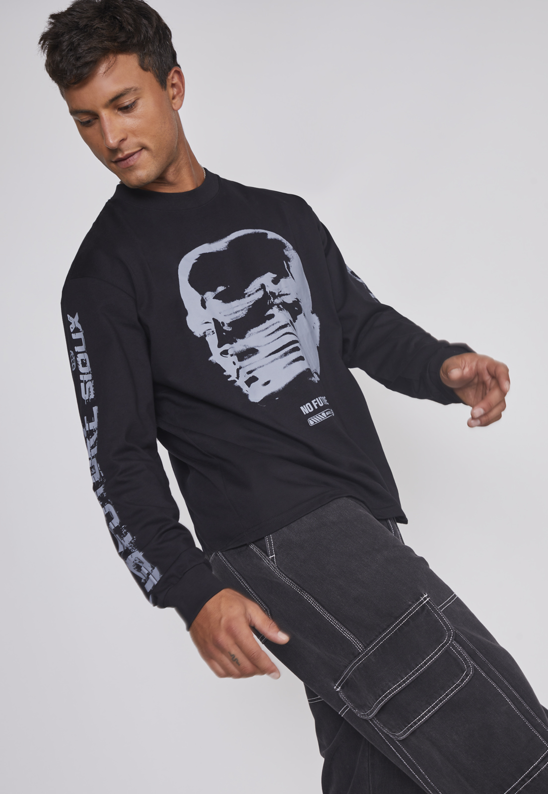 Polera Hombre Cara Puño Negro Sioux 5