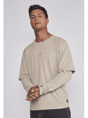 Polera Hombre Bordado Basic Beige Sioux