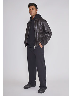 Pantalón Buzo Hombre Wide Leg Negro Sioux