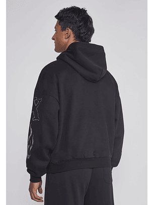 Polerón Hombre Llamas Brazos Negro Sioux