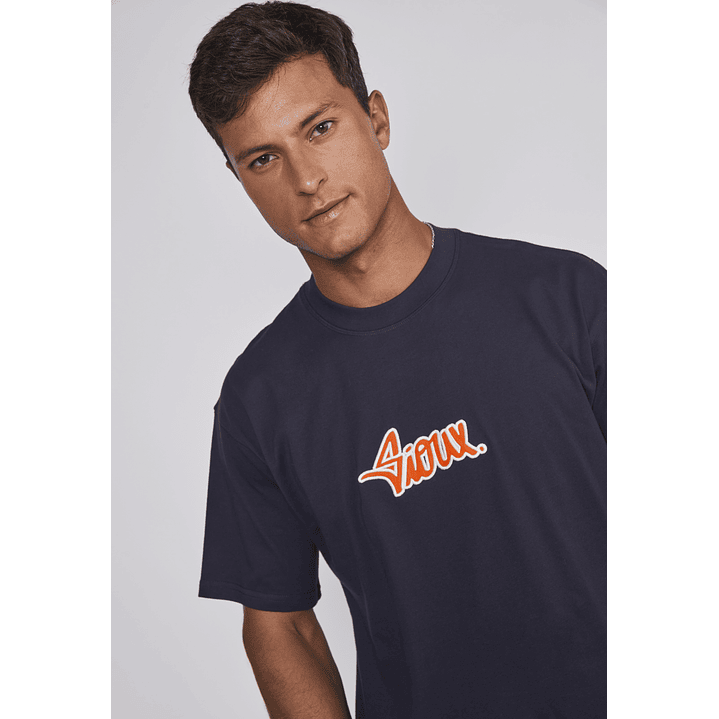 Polera Hombre Bordado Azul Sioux 5