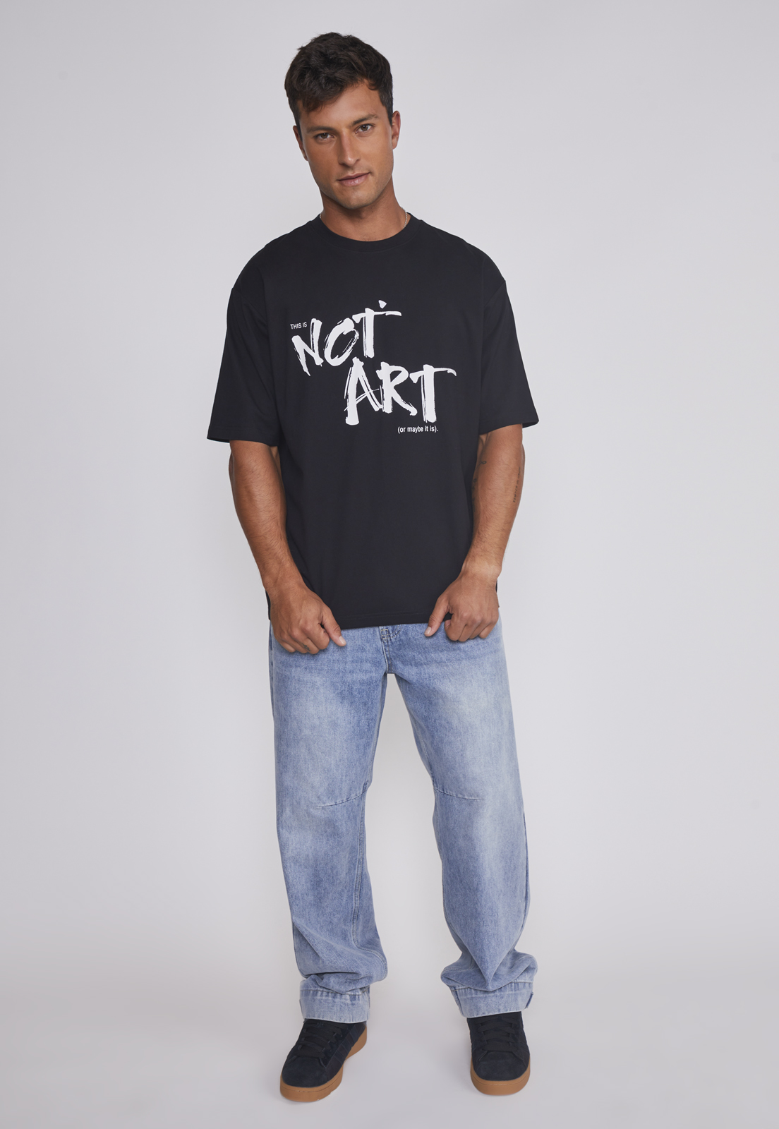 Polera Hombre Relaxed Graffitti Negro Sioux 3