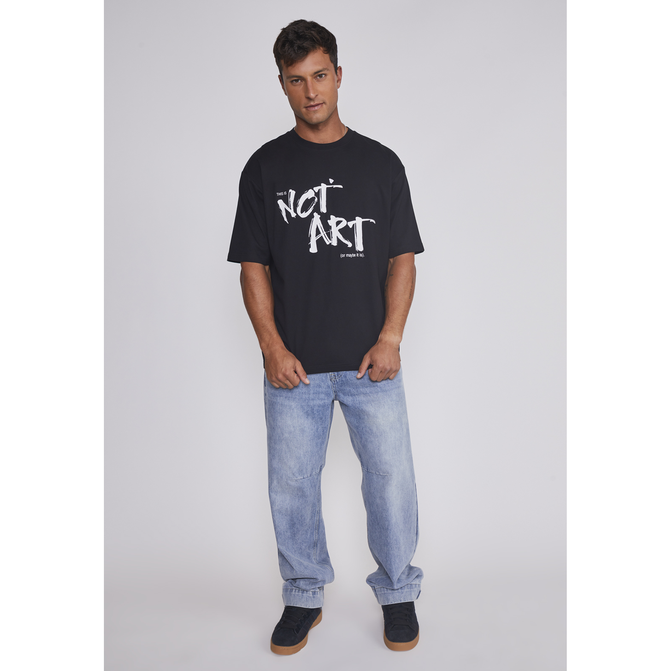 Polera Hombre Relaxed Graffitti Negro Sioux 3