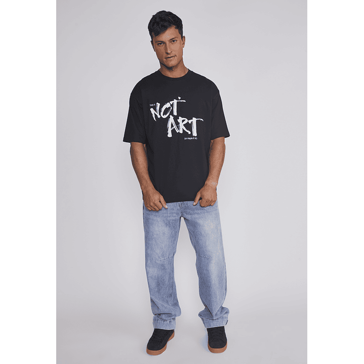 Polera Hombre Relaxed Graffitti Negro Sioux 3