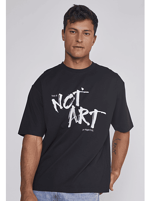 Polera Hombre Relaxed Graffitti Negro Sioux