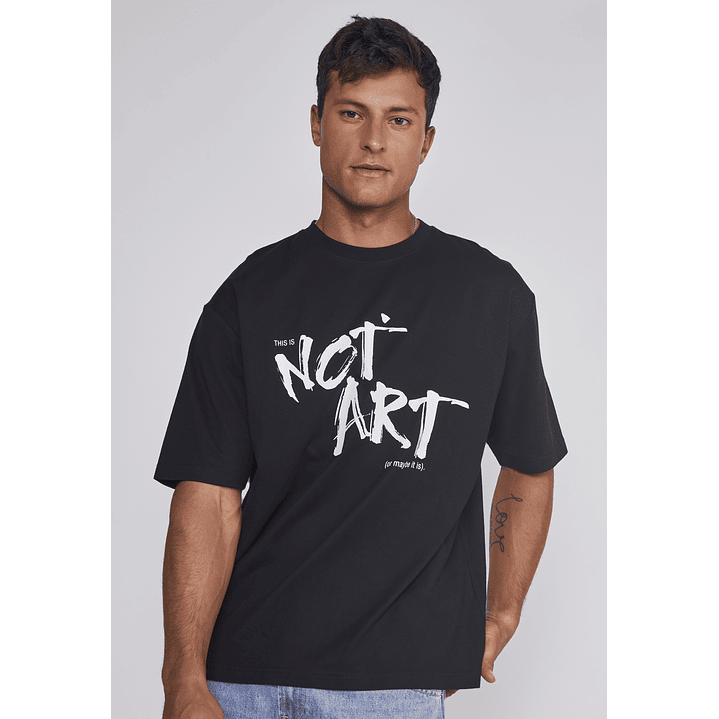 Polera Hombre Relaxed Graffitti Negro Sioux 1