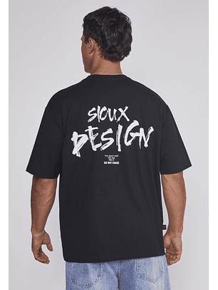 Polera Hombre Relaxed Graffitti Negro Sioux