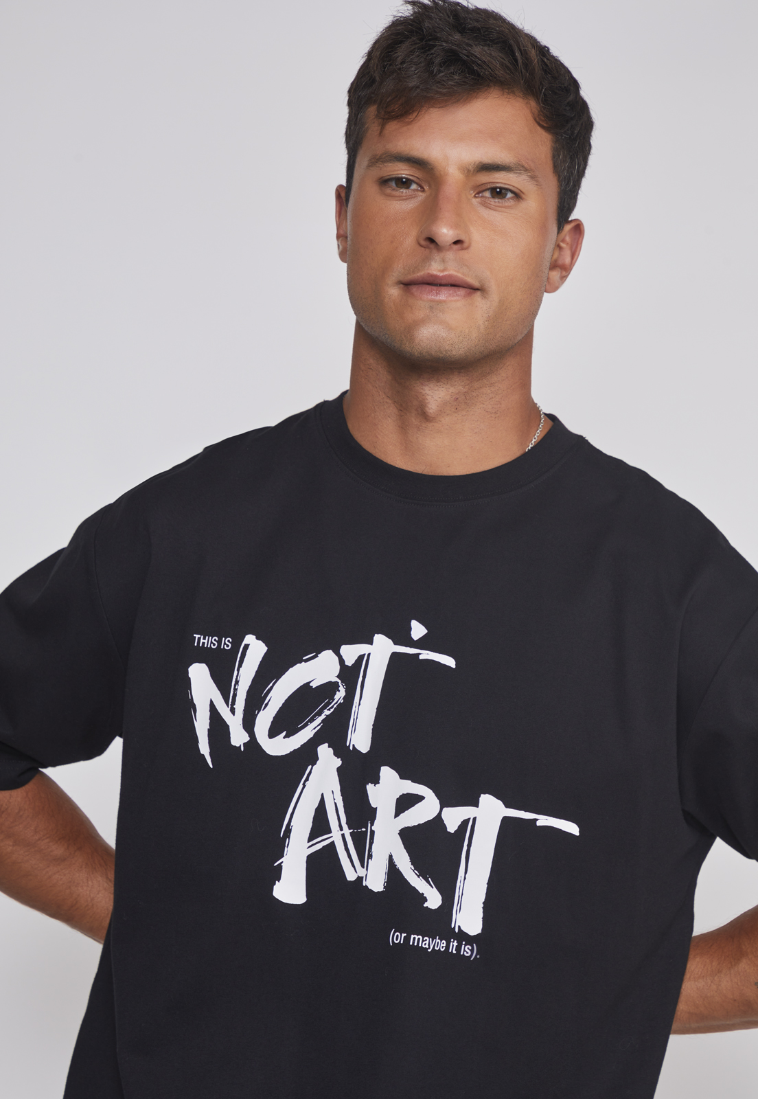 Polera Hombre Relaxed Graffitti Negro Sioux 4