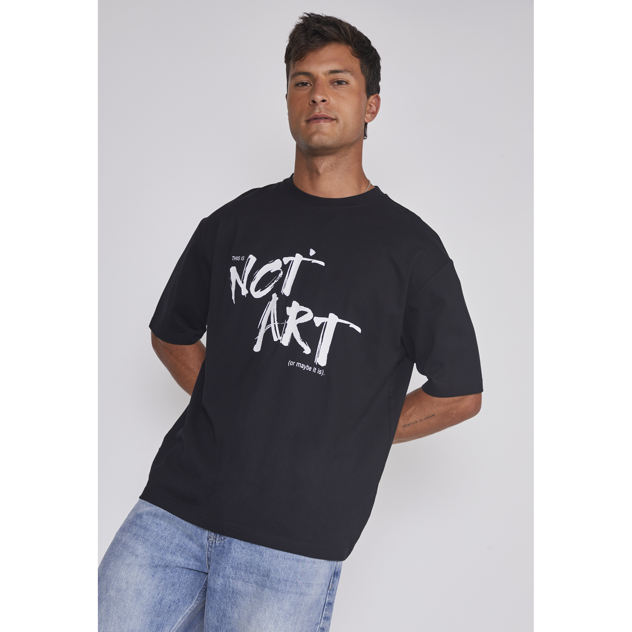 Polera Hombre Relaxed Graffitti Negro Sioux 5