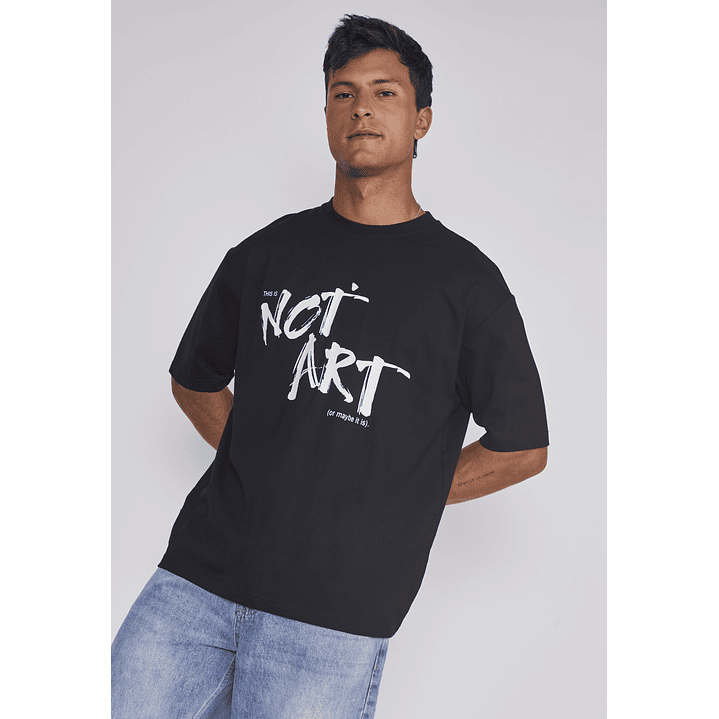 Polera Hombre Relaxed Graffitti Negro Sioux 5
