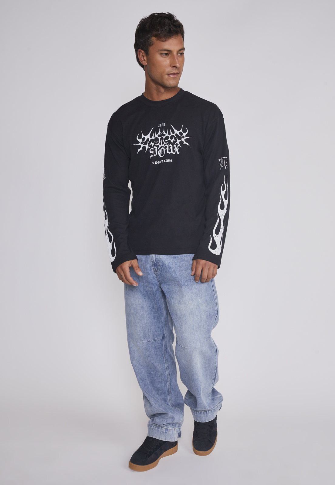 Polera Hombre Llamas Negro Sioux 3