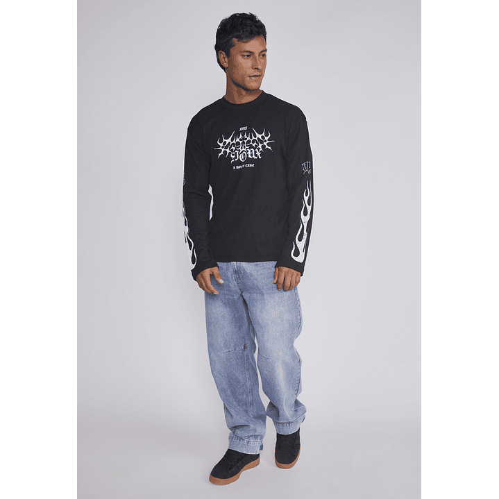 Polera Hombre Llamas Negro Sioux 3