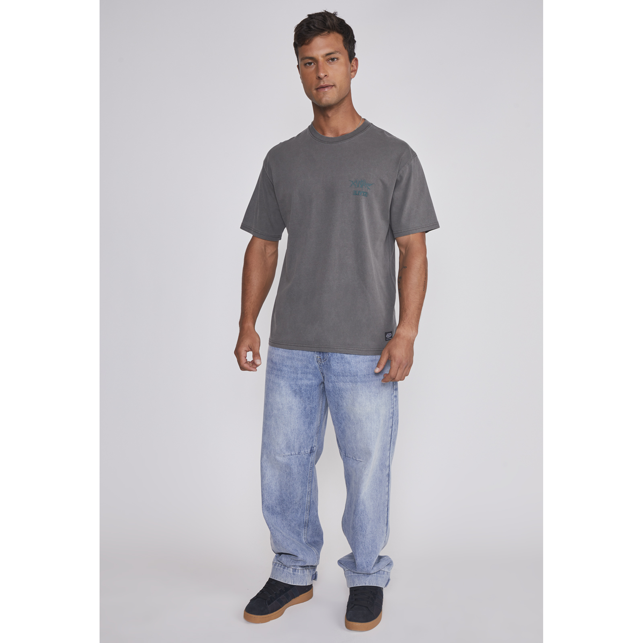 Polera Hombre Lavada Dinosaurio Café Sioux 3